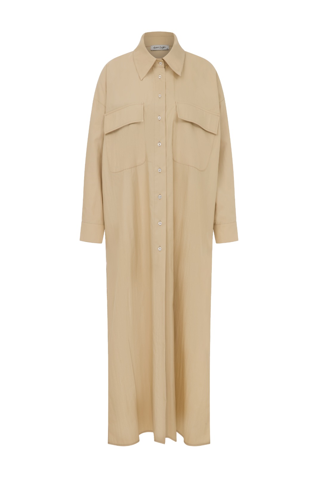 MAGGI Maxi Poplin Oversized Beige Shirt